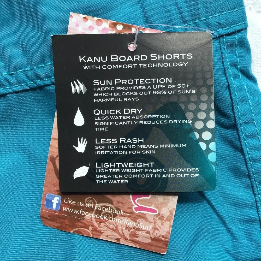 Kanu Surf Breeze Aqua Cargo Pockets Board Shorts - Size 0 - Picture 6 of 7